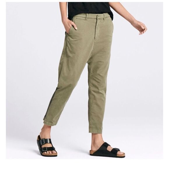 Nili Lotan Drop Crotch Army Pants with Ankle Zippers in Khaki Size 0 - Picture 1 of 10